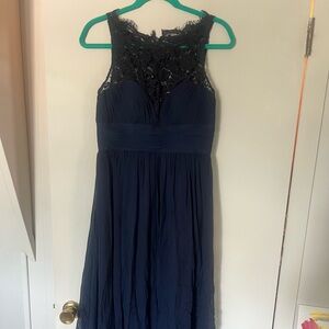 Aidan Mattox Elegant Navy Lace Dress